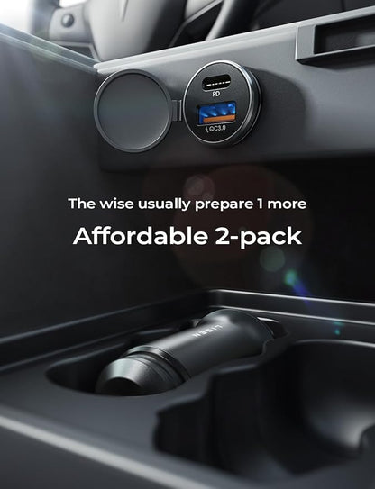LISEN 54W Car Phone Charger USB C, Cigarette Lighter Adapter, Car Accessories for iPhone, USB C Car Charger Adapter USBC Type C 12v, Fit for iPhone 16, 15, 14, 13 Samsung Google iPad Android, Blue | Cigarette Lighter USB Charger, Car Accessories for Me...