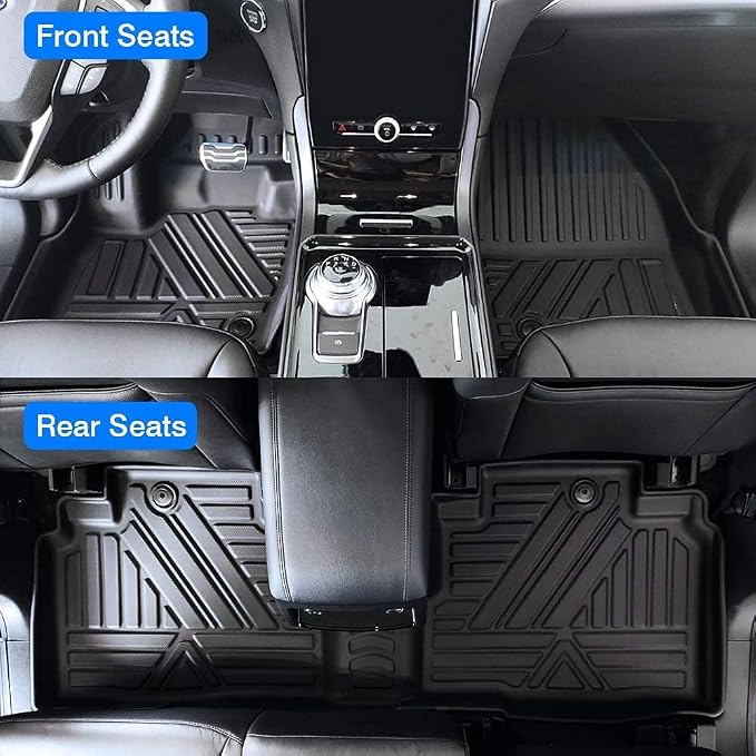KUST Floor Mats for Ford Edge 2015-2024, All Weather Floor Liners TPE Rubber Mats Ford Edge Accessories High Edge