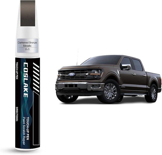 Car Touch Up Paint(Darkened Bronze Metallic(LJ)) for Ford, Car Paint Scratch Repair Kit, Quick & Easy Solution to Repair, 2 in 1 Scratch Remover Pen with 2PCS Disposable Micro Applicators