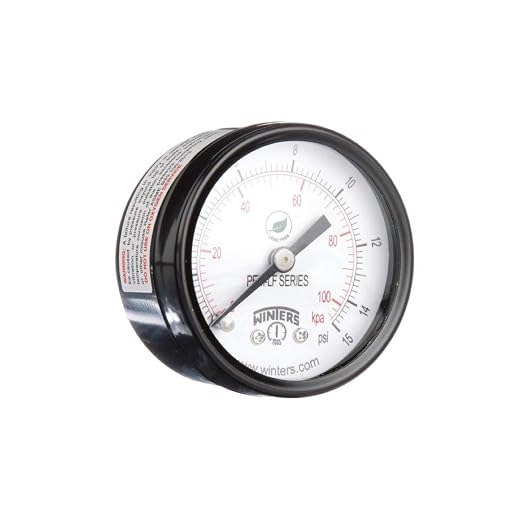 Winters 2 inch Dial Size, Multi Function Application Economy Utility Dry Pressure Gauge, Brass Internals, Steel Case, Dual Scale 0-30 psi/kPa, 3-2-3% Accuracy, 1/4 inch NPT Back Mount, Pressure Gauge