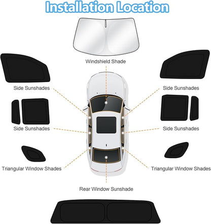KUST Car Window Shades for Honda Ridgeline RTL 2017-2025 Windshield Sun Shade Side Window Cover UV Block Privacy Protection Accessories for Camping Blackout Rear Back Full Set 10PCS
