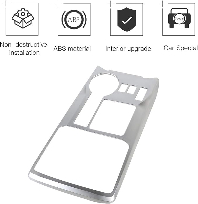 JeCar Car Gear Shift Panel Cover Trim Decoration Frame for Toyota 4Runner 2010-2020 (Silver)