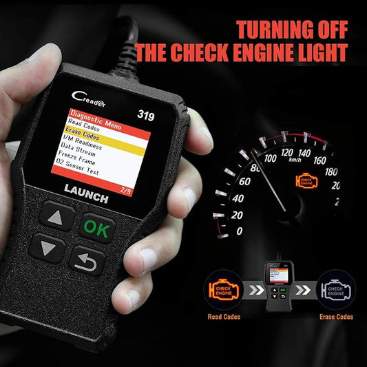 LAUNCH CR319 OBD2 Scanner, 2026 Upgrade Ver. Engine Fault Code Reader,Support O2 Sensor,Lifetime Free Update,Scanner for All OBDII Protocol Cars Since 1996