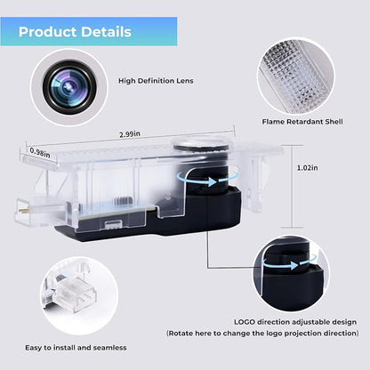 4PC Car Door Light Projector, Customized Logo Door LED Lights Compatible with 1/2/3/4/5/6/7/X/Z/M/GT Series B Car Accessories