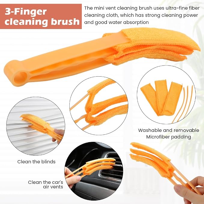 5-Pack Blind Cleaning Kit - Professional Tools for Window Blinds, Air Vents, Tracks & Fans | Extendable Handle with Washable Microfiber Brushes | All-in-One Dust Removal Set