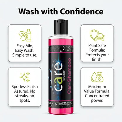 Care Car-Shampoo and Soap - Car Detailing Kit Essential - Vehicle Cleaning Supplies - Produces Thick, Foamy Suds - Gentle on Wax and Sealants, 16 Oz.