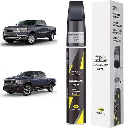 XNA Maximum Steel Metallic(PAR) for Dodge Ram Touch Up Paint, 2 in 1 Car Scratch Remover with Pen Tip and Brush, Exact Color-Matched for Car Paint Scratch Repair, Quick & Easy Fix Chips and Nicks
