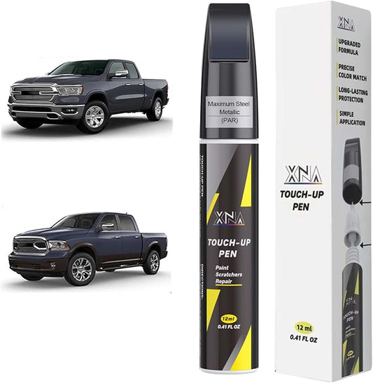 XNA Maximum Steel Metallic(PAR) for Dodge Ram Touch Up Paint, 2 in 1 Car Scratch Remover with Pen Tip and Brush, Exact Color-Matched for Car Paint Scratch Repair, Quick & Easy Fix Chips and Nicks