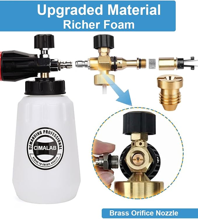 1.1 mm Orifice for Foam Cannon, Universal 1.1 Orifice Foam Cannon for Snow Foam Lance, Brass Foam Cannons Orifices 1.1mm Nozzle Tips for Pressure Washer Snow Foam Lance Parts, 3000 PSI (2 Pack)