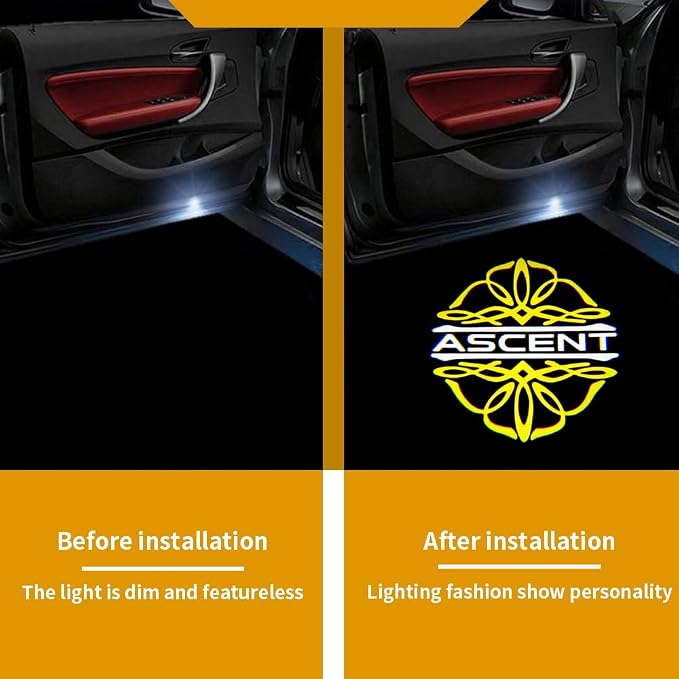 LAST CALL 2Pcs Door Lights Logo for Ascent Puddle Lights Car Door Lights Logo Projector Courtesy LED Ghost Shadow Light Projector Lamps Ascent 2019-2025 Accessories (Ascent-HD) (Ascent-01)