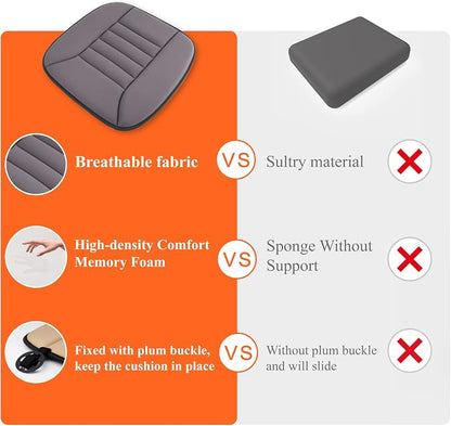 kingphenix Car Seat Cushion with 1.2inch Comfort Memory Foam, Seat Cushion for Car and Office Chair (Dark Grey)
