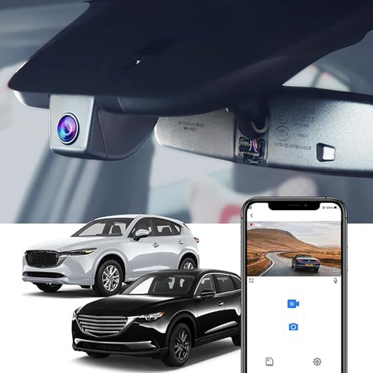 Fitcamx 4K Dash Cam for 2017-2025 Mazda CX-5 & CX-9 2017-2023 (No Sunroof, Connect to Fuse Box), Integrated OEM Look, UHD 2160P Video, WiFi&APP, Loop Recording, Parking Mode, Easy to Set, 64GB Card