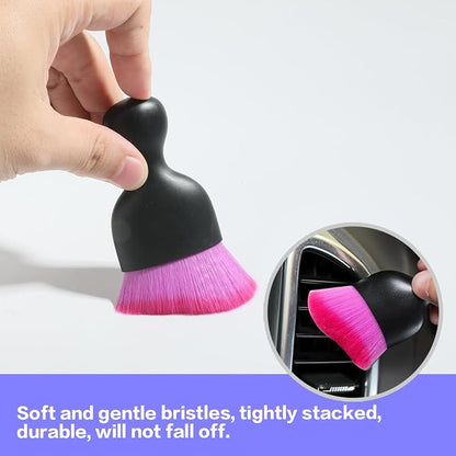 AOCISKA Car Interior Detailing Brush,Soft Bristle Cleaning Brush Car Detailing Brush Dusting Brush,Car Interior Cleaning Tool,Auto Detail Brush Car Dash Duster Brush (Black&Double Purple)