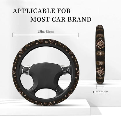 Southwest Pattern American West Steering Wheel Cover Anti-Slip,Sweat Absorption Universal 15 inch Steering Wheel Covers Cute car Accessories for Men Women