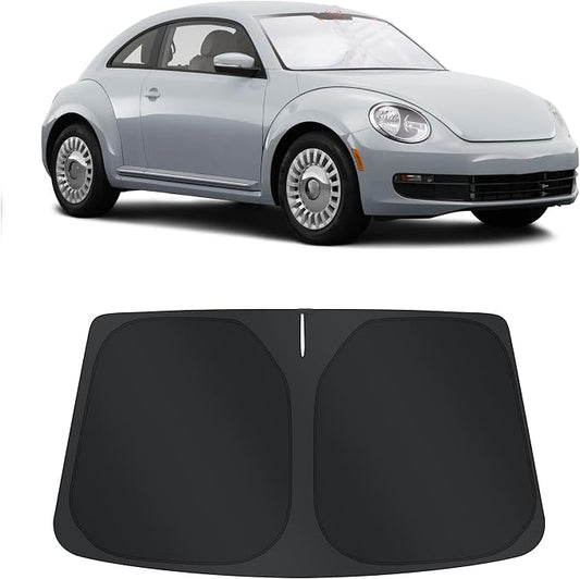 TINGLU Sun Shade for Volkswagen VW Beetle 2012-2019 Accessories Windshield Sun Shade Window Shade UV Rays Protection Sun Visor Cover with Steering Wheel Sunshade Storage Bag