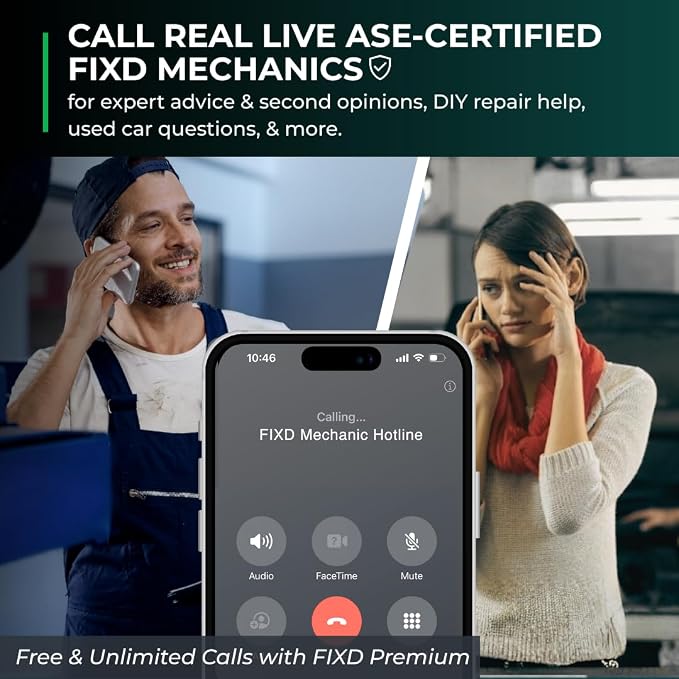 FIXD Bluetooth OBD2 Scanner for iPhone & Android - Diagnostic Scan Tool for Repairs and Car Buying - Check Engine Code Reader & Enhanced Codes - (1 Pack w/Free 14-Day FIXD Premium Bundle)