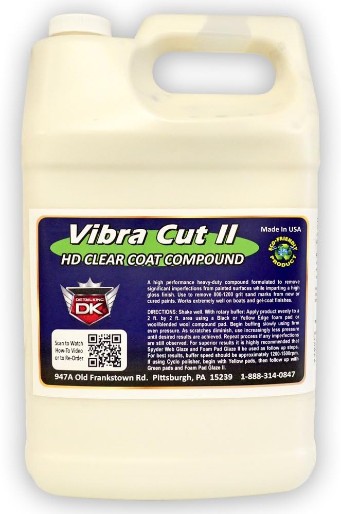 Detail King Vibra Cut II Heavy Cut Car Compound - Car Buffer, Car Scratch Remover - Body Shop Safe - Gallon