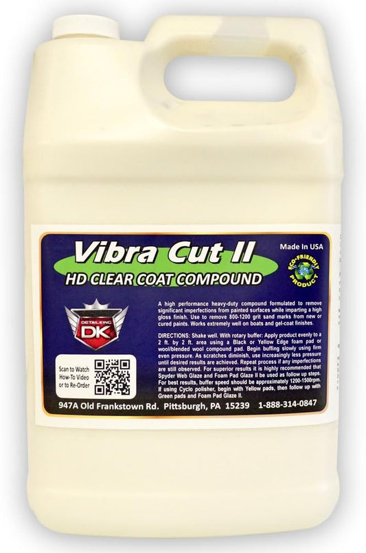 Detail King Vibra Cut II Heavy Cut Car Compound - Car Buffer, Car Scratch Remover - Body Shop Safe - Gallon