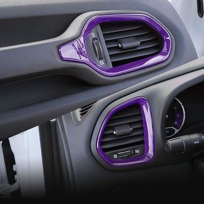 31PCS/ Set Interior Trim Kit Car Interior Accessories Decoration Trim Kit for Jeep Renegade 2015-2018 (Purple)