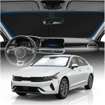 for KIA K5 Sun Shade Windshield Cover - Custom Fit K5 Accessories 2021-2025 2026 Sunshade Foldable UV Protection & Heat Shield Sun Visor Accessories