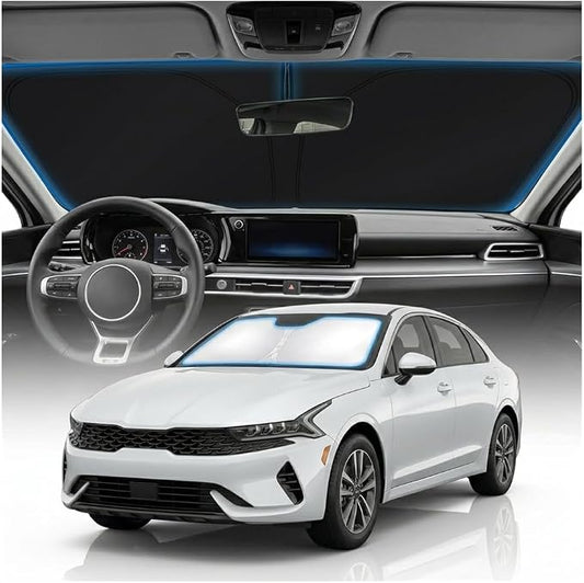 for KIA K5 Sun Shade Windshield Cover - Custom Fit K5 Accessories 2021-2025 2026 Sunshade Foldable UV Protection & Heat Shield Sun Visor Accessories