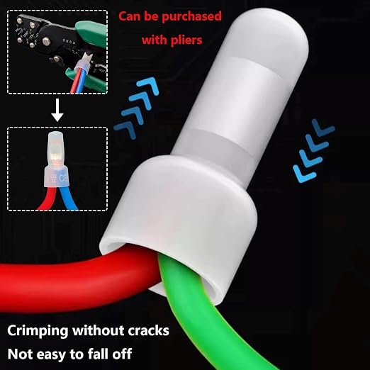 smseace 580 Pcs Nylon Closed End Crimp Connector - Closed End Crimp Caps Terminal for 22-16 AWG, 16-14 AWG, 12-10 AWG - Ideal for Automotive, Audio, and Electrical Applications
