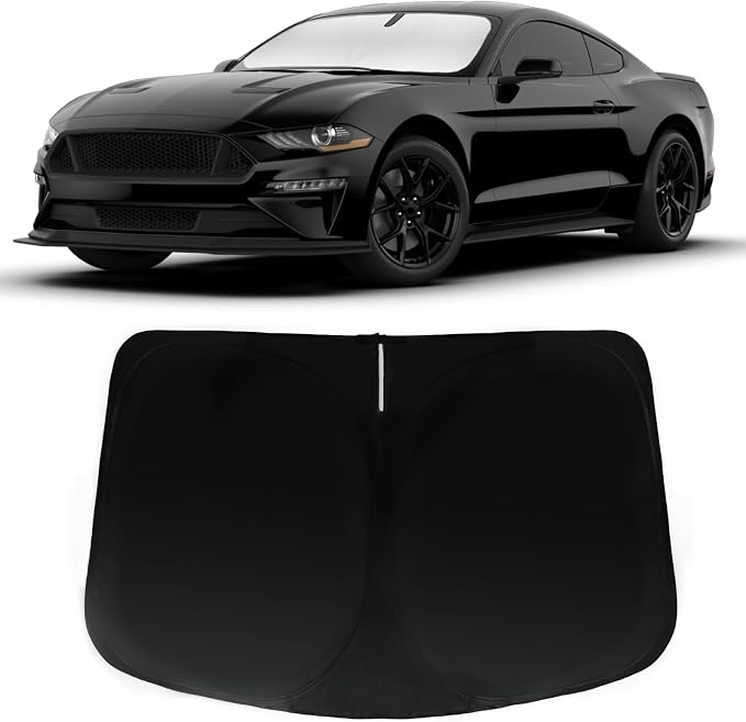 Custom Fit Ford Mustang (Not for Mach-E) 2015-2026 Windshield Sun Shade | PAIMOHO Car Front Window Sunshade with 240T Sun Visor Protector Blocks UV Rays Heat Sun Shield Accessories