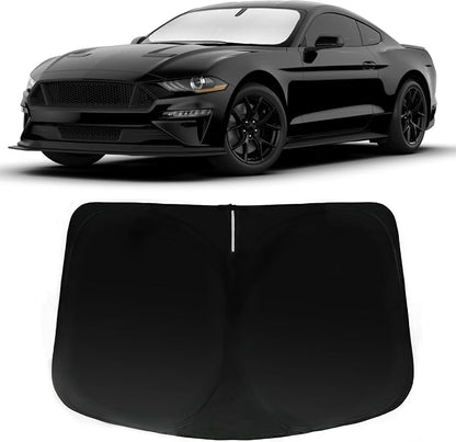 Custom Fit Ford Mustang (Not for Mach-E) 2015-2026 Windshield Sun Shade | PAIMOHO Car Front Window Sunshade with 240T Sun Visor Protector Blocks UV Rays Heat Sun Shield Accessories