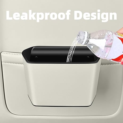 Car Trash Can with Hanging Hook,Portable Leakproof Car Trash Bin for Cars,SUV & Truck,Multipurpose Automotive Garbage Storage Can for Vehicles,Large Capacity,Waterproof,Easy to Clean (Black)