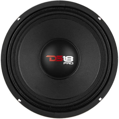 DS18 PRO-X10M Loudspeaker - 10", Midrange, Red Steel Basket, 600W Max, 300W RMS, 8 Ohms - Premium Quality Audio Door Speakers for Car or Truck Stereo Sound System (1 Speaker), Classic