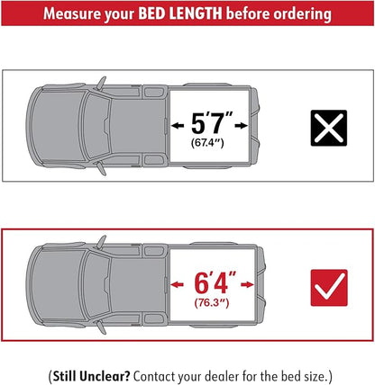 MaxMate Soft Quad-fold Truck Bed Tonneau Cover Compatible with 2019-2026 Ram 1500 (Not Fit 19-24 Classic) | 6'4" (76") Bed | TCD484045