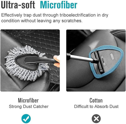 Shopping GD Multi-Functional Car Duster Cleaning Dirt Dust Clean Brush Dusting Tool Mop Gray Car Cleaning Products