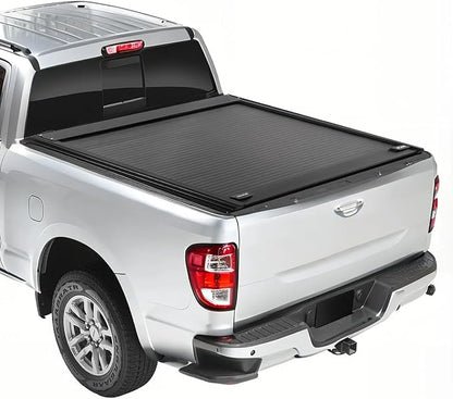 VEVOR Retractable Tonneau Cover, 5.5 ft Hard Retractable Tonneau Cover with Built-in Drainage Pipe for 2009-2024 Ford F-150 Crew Cab, Customized Design with Double-Lock & T-Slot