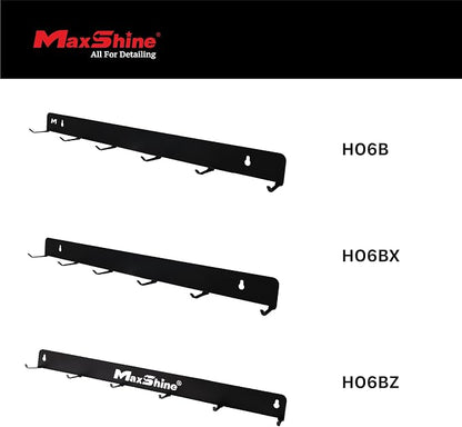 Maxshine Universal Detailing Brush Hanger (2-Pack, Brand) – 6 Organizer Hooks Lightweight Wall-Mount Design for Auto Detailing Supplies – Ideal for Garage & Mobile, Easy to Install Car Care Organizer