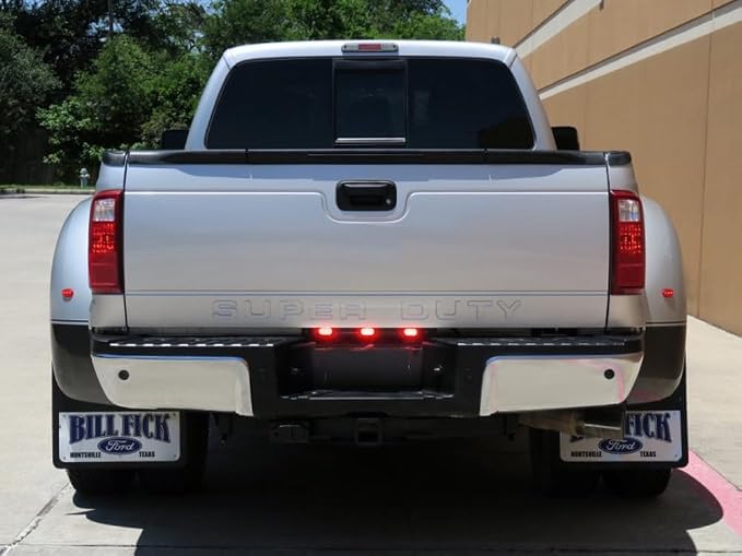 iJDMTOY OEM-Spec Red Lens 9-LED Rear Truck Bed Mounted Center Tailgate Running Light Bar, Compatible with 1999-2010 Ford F-250 F-350 F-450 DRW, Also Fit Other Truck/Pickup