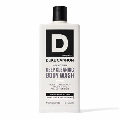 Duke Cannon Heavy Grit Body Wash - Deep Cleaning, 18oz | Industrial Strength Formula for Men, Refreshing Scent, Tough on Dirt & Sweat, Clean Skin & Invigorating Cleanse