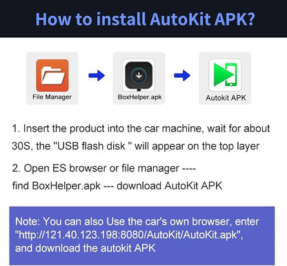 Carlinkit Wireless CarPlay USB Adapter Only Compatible with Android car radios. only for Android Version 4.4.2 or Above. APK Must be Successfully Installed Before use. Model:CPC200-CCPA