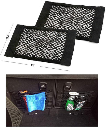 Universal Mesh Cargo Net Storage Net Wall Sticker Organizer Pouch Bag Storage Mesh Net for Car Trunk Storage Add On Organizers for Car Truck (15" x 9.5"(4 Packs))