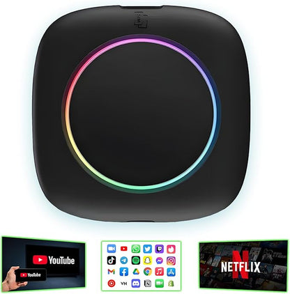 8 Core [4+64G] Wireless Carplay AI Box Android Auto Adapter, Qualcomm Android 13 Plug & Play, Compatible with 98% Vehicle Models, GPS Navigation/Voice Control/Bluetooth/Mirror Link