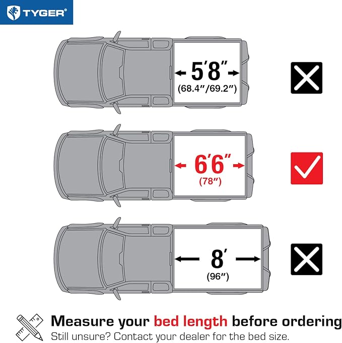 Tyger Auto T3 Soft Tri-Fold Truck Bed Tonneau Cover Compatible with 1988-2006 Chevy Silverado / GMC Sierra 1500 2500 HD 3500 HD | 2007 Classic ONLY | Fleetside 6'6" Bed (78") | TG-BC3C1009