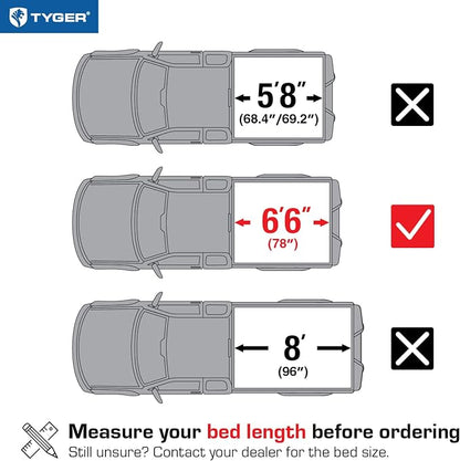 Tyger Auto T3 Soft Tri-Fold Truck Bed Tonneau Cover Compatible with 1988-2006 Chevy Silverado / GMC Sierra 1500 2500 HD 3500 HD | 2007 Classic ONLY | Fleetside 6'6" Bed (78") | TG-BC3C1009