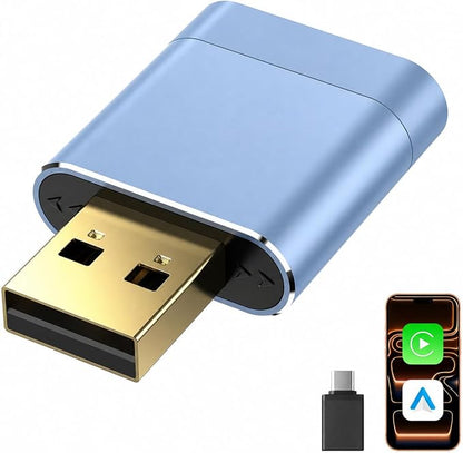 Mini Wireless CarPlay Adapter for Apple & Android Auto, Easy to Use Bluetooth Dongle with Fast Stable Connection, Converts Wired to Wireless Car Play Adapter, for Cars from 2016 with USB-A/C
