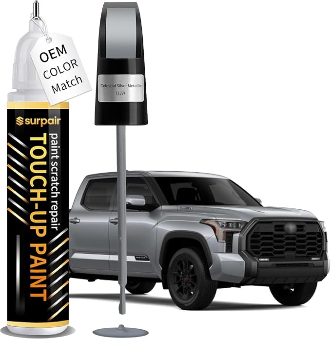 Celestial Silver Metallic 1J9 Touch up Paint for Toyota OEM Color Match Car Scratch Repair Kit for Nicks & Chips Scratches Quick & Easy Paint Fix 2-In-1 Car Scratch Remover Pen