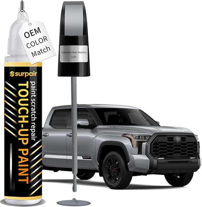 Celestial Silver Metallic 1J9 Touch up Paint for Toyota OEM Color Match Car Scratch Repair Kit for Nicks & Chips Scratches Quick & Easy Paint Fix 2-In-1 Car Scratch Remover Pen