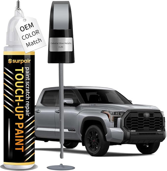 Celestial Silver Metallic 1J9 Touch up Paint for Toyota OEM Color Match Car Scratch Repair Kit for Nicks & Chips Scratches Quick & Easy Paint Fix 2-In-1 Car Scratch Remover Pen