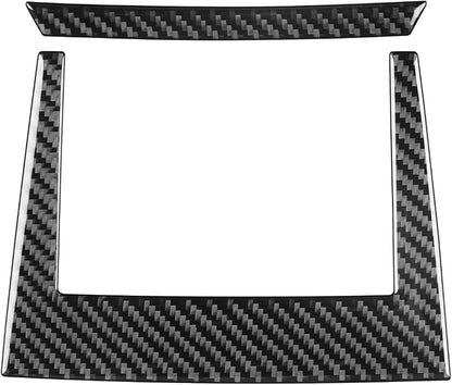 Real Quality Carbon Fiber Trim Car Rear Center Console Decal A/C Air Vent Frame Decor Compatible with Dodge Charger 2008 2009 2010 Interior Accessories Sticker Black