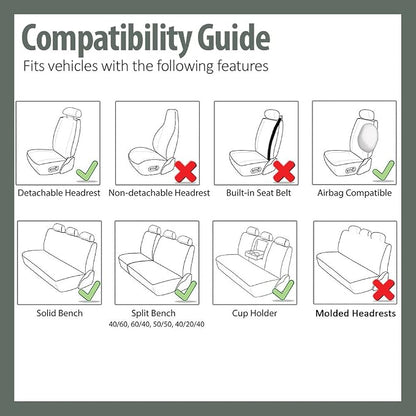 FH Group Premium Modernistic Flat Cloth Car Seat Covers – Universal Fit, Washable Seat Covers for SUV Sedan Van, Red, Full Set