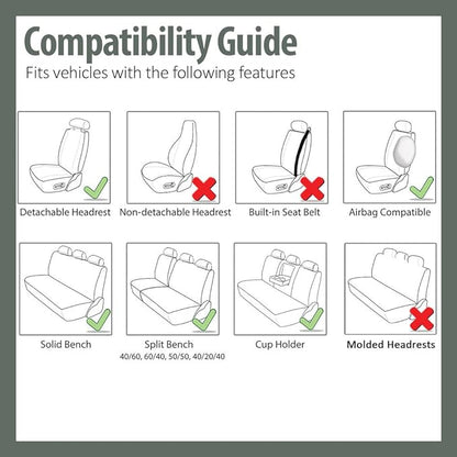 FH Group Car Seat Covers Combo Full Set with Carpet Floor mats Steering Wheel Cover and Seat Belt Pads- Universal Fit for Cars Trucks and SUVs (Burgundy)