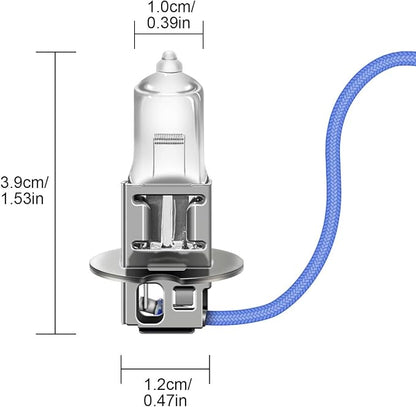 WinPower H3 Halogen Fog Light Bulb, Super Bright Warm White 55W 4300K Car High Beam Headlight Replacement Lamp, Pack of 2