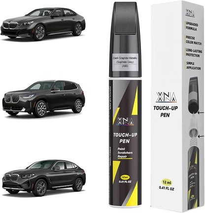 XNA Dark Graphite Metallic/Sophisto Grey(A90) for BMW Touch Up Paint, Car Scratch Remover for Nicks and Chips Repair, 2-In-1 Quick & Easy Fix Car Scratch Repair Kit with Exact Color-Matched
